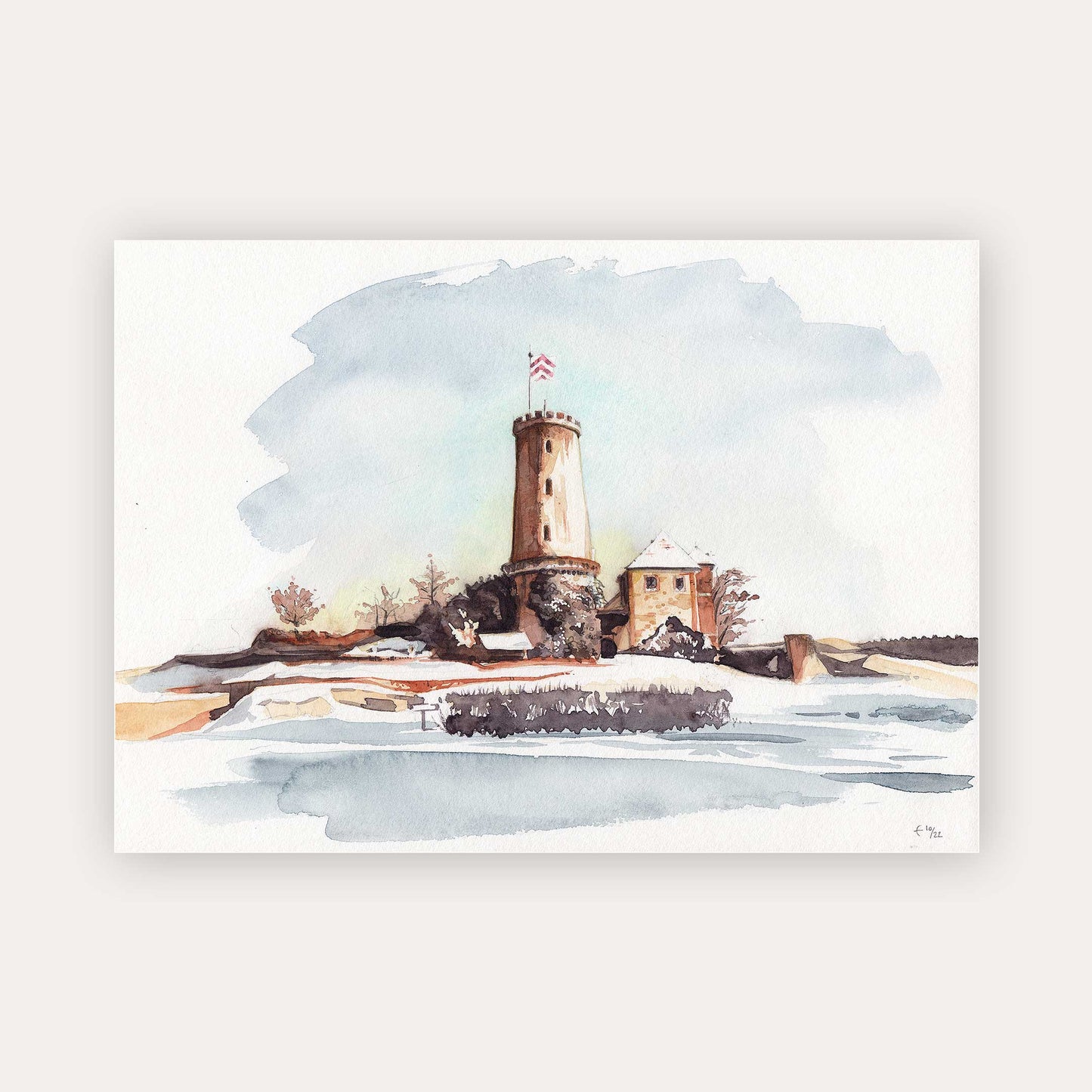 „Sparrenburg Bielefeld“ – Watercolour Painting